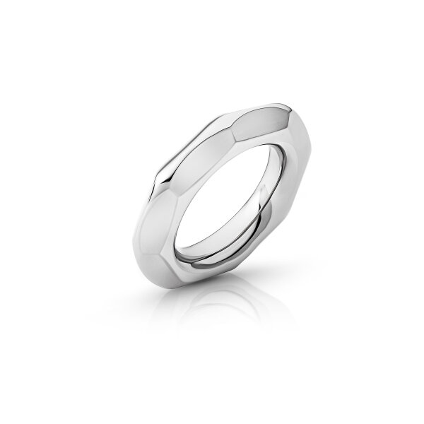 Hexagonal glans ring made of medical stainless steel, with a shiny look