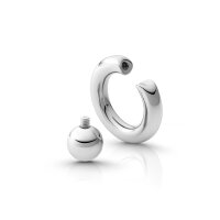 Stainless steel acorn ring, with ball, 30 mm
