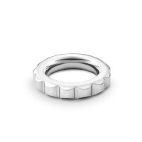 Glans ring with exciting grooves made of medical stainless steel, in shiny stainless steel
