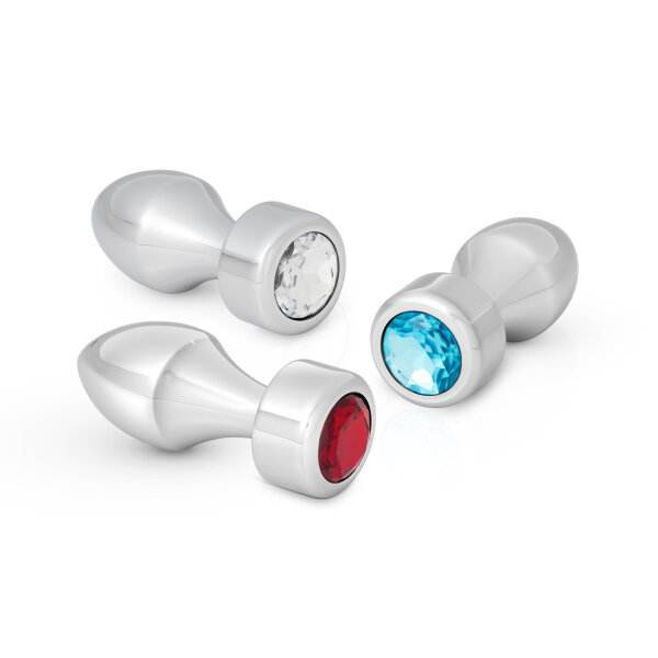 Aluminium butt plug with gemstone