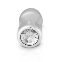 Aluminum anal plug with gemstone
