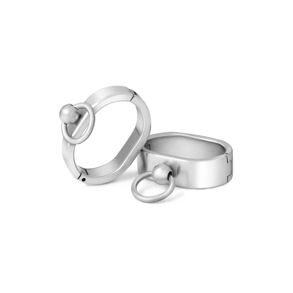 Oval handcuffs handcuffs stainless steel brushed BDSM toys