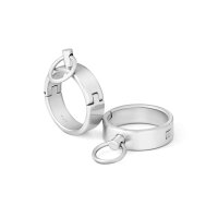 Round stainless steel handcuffs handcuffs with brushed...