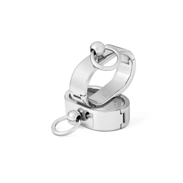 Oval stainless steel handcuffs handcuffs with o-ring
