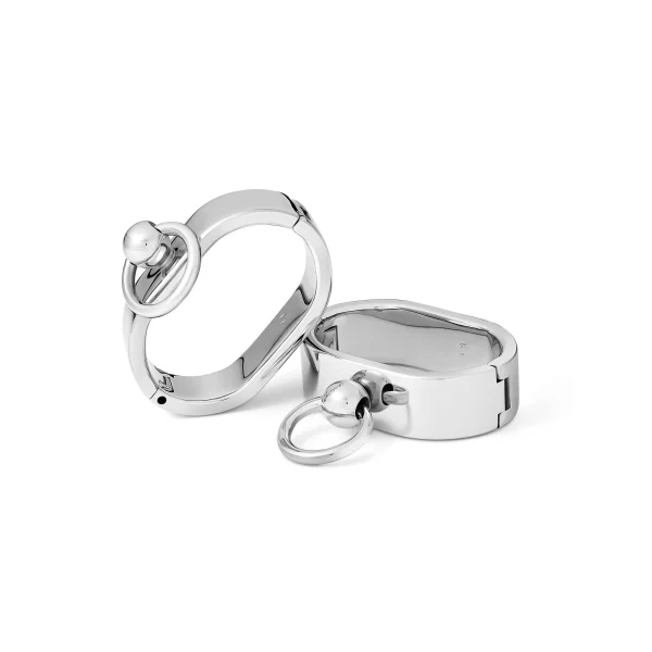 Oval stainless steel handcuffs handcuffs with o-ring