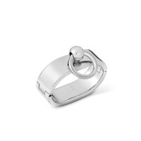 Ovale BDSM Handschellen, Handfesseln mit O-Ring, aus glänzendem Edelstahl