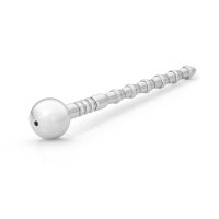 Solid stainless steel urethral plug with unscrewable ball
