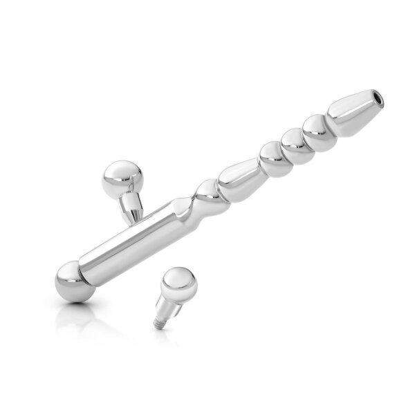 Dilator / prince sceptre, wave shape, Prince Albert piercing made of stainless steel, in various sizes 10 mm