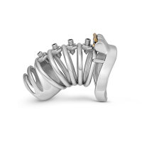 Penis cage with 4 stainless steel spikes, length: 80 mm, in various sizes